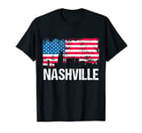 Vintage US Flag American City Skyline Nashville Tennessee T-Shirt