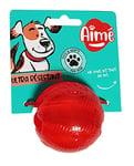 Aimé - Jouet pour Chien Play Strong Ball - Balle Chien Ultra Résistante - Accessoire Chien Facile à Ranger et Transporter - Jouet Chien Solide - Pour le Bien-Être du Chien - Couleur Rouge - 6 cm