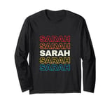 I Love Sarah Personalized Retro Sunset First Name Long Sleeve T-Shirt