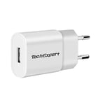 Chargeur Secteur vers USB Blanc Compatible avec iPhone 5 5S 5C SE, iphone 6 6S 6Plus 6SPlus, iPhone 4 4S, iPhone 3GS/3G, iPod Touch, Galaxy S 1 à 7, Galaxy Note 1 à 6