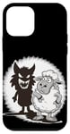 iPhone 12 mini Unique Comic Sheep and Wolf Shadow for a Sheep Lover Case