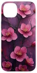 Coque pour iPhone 14 Plus Fleur de cerisier japonais Fleur Violet