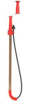 RIDGID 59802 K-6 DH Toilet Auger, 6-Foot Toilet Auger Snake with Drop Head to Clear Clogged Toilets with Hard Angles, Stainless, Red