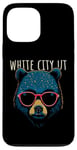 Coque pour iPhone 13 Pro Max White City Utah USA Cool Bear Lunettes de soleil