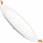 Spot LED encastrable plat 600mm rond 48W Blanc - Blanc Chaud 3000K