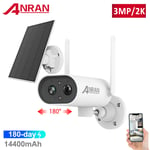 ANRAN 2K IP Camera Wireless WIFI outdoor CCTV HD Smart Home Security IR UK Solar