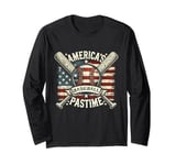 America's Pastime Vintage Sports Fan Apparel Baseball Fan Long Sleeve T-Shirt