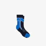 Lacoste Unisex Sport Jersey Socks in Black/Blue material_cotton - Size 8.5-11.5 (UK Shoe)