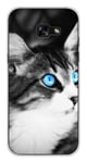 Coque en silicone imprimée compatible Samsung Galaxy A3 2017 Chat yeux bleu