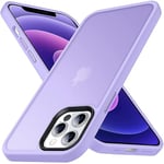 Anqrp Zero Série pour iPhone 12/12 Pro Coque, Étui Mat Translucide Antichoc en Silicone TPU, Housse de Protection Militaire, Dos Rigide Anti-Rayures Fine Coque pour iPhone 12 Pro 6.1 Pouces, Violet