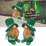 2 st tomtar docka söt handgjord grön hatt ansiktslös St. Patrick's Day dekoration för rum soffa bord (herrdocka)