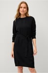 Vila - Klänning viRil O-neck L/S Belt Knit Dress - Svart