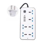 6 Gang Way Extension Lead with USB C Cable Electric Plug Socket UK Mains Power