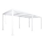 Pergola bioclimatique blanc - SWEEEK - 3x6m - lames orientables