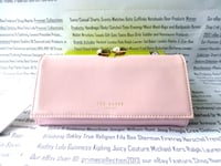 TED BAKER Teardrop Bobble Purse Women Large Leather Dusky Pink Wallet BNIB R£90