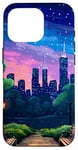 iPhone 16 Pro New York Evening Stars Retro 80s Pixel Art Case