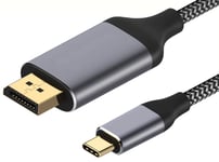 USB-C til Displayport kabel - UHD 4K/60Hz - Aluminium - 1.2 m