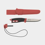 Morakniv Friluftskniv med integrerat tändstål Companion Spark (S), 223 mm, TPE-gummi / återvunnet svenskt rostfritt stål, röd