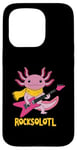 Coque pour iPhone 15 Pro Rocksolotl Guitare Axolotl pour enfant