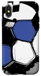 Coque pour iPhone X/XS Maillot de football pour homme Bleu et noir