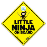 Little NINJA On Board Car Sign, Baby On Board Car Sign, Suction Cup Car Sign