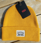 Genuine LEVI'S Golden Yellow Cuff BEANIE Logo Hat Toque Winter Mens Womens Tags