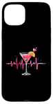 Coque pour iPhone 15 Plus Verre à cocktail Motif battements de cœur Martini