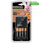 Duracell Hi Speed Battery Charger 45 Min CEF27 +2 AAA 2AA Rechargeable Batteries