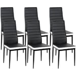 Yongqing - Lot de 6 Chaises de Salle à Manger,Chaise de Cuisine Cuir synthétique,pour Salle à Manger,Cuisine,Salle de Réunion,Noir+Blanc