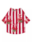 Chelsea Peers Christmas Stripe Pet Pyjama T-Shirt, Red