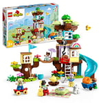 LEGO 10993 Duplo La Cabane dans l’Arbre 3-en-1, Jouet Éducatif pour Enfants Dès 3 Ans, Filles et Garçons, avec 4 Figurines Animaux, des Briques et Toboggan