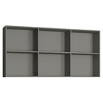 Sur-meuble 6 niches de rangements pour lit escamotable horizontal 90 x 200 cm Hauteur 106 cm finition gris mat