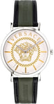 Versace VEJ400121 V Icon Sølvfarvet/Læder Ø40 mm