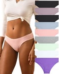 FINETOO Lot de 9 sous-vêtements en Coton pour Femme Confy Slips Soft Hipster Sexy Panties Culotte Femme Doux Ceinture Sport Pack Multiple S-XL