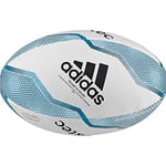 adidas Men's R C R Rugby Ball, White/Black/Shock Cyan/Legend Ink, 5