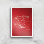 Harry Potter Gryffindor Giclee Art Print - A3 - White Frame