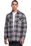 Urban Classics Men's Padded Checked Shirt Jacket, Black/White, XXL