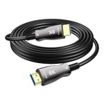 Câble HDMI à fibre optique Câble HDMI 2.1 ultra 8K haute vitesse 48 Gbps 8K @ 60 Hz 4K @ 120 Hz Prise en charge DDC CEC HPD eARC Compatible avec HDTV Xbox Blu-ray Monitor Projecteur (16FT)