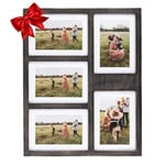 GLM 4x6 or 5x7 Collage Picture Frames for Wall, Holds 5 Photos, 5x7 Picture Frame Collage or 4x6 Picture Frame Collage, Farmhouse Picture Frames Collage Wall Decor (Black)