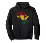 African Map Black History Month Celebration Culture Elephant Pullover Hoodie