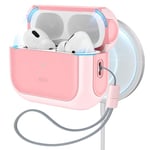 ESR for Airpods Pro 2 Case, Airpods Pro Case Designed for MagSafe, Orbit Hybrid Cover with HaloLock Compatible with AirPods Pro (2023/2022/2019,2nd/1st Generation), Hybrid Drop Protection, Pink