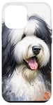 iPhone 15 Plus Old English Sheepdog Dog Watercolor Artwork Case