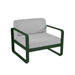 Fermob - Bellevie Armchair Flannel Grey Cushions, Cedar Green - Fåtöljer utomhus - Pagnon & Pelhaître - Metall/Plast