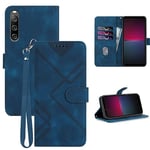 GOTOURED for Sony Xperia 10 V Case/Xperia 10 V Case Wallet,Card Holder Leather Stand,Wrist Strap,Magnetic Closure,Shockproof Protective Flip Cases Cover for Sony Xperia 10 V 2023 (Blue)