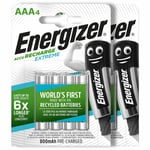 8 X Energizer Rechargeable Piles AAA Batterie Recharge Extrême Nimh 800mAh HR03