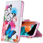 MRSTER Coque Samsung Galaxy S20 FE Housse, Bookstyle Étui Motif Coloré Imprimé Housse PU Etui en Cuir Portefeuille de Protection Etui à Rabat pour Samsung Galaxy S20 FE 5G. BF Two Butterflies