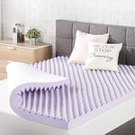 Best Price Mattress 3 Inch Egg Crate Memory Foam Mattress Topper with Soothing Lavender Infusion, CertiPUR-US Certified, Queen