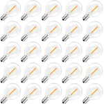 Hcnew Ampoule G40 E12 LED 1W Remplacement Globe Guirlande Guinguette Décorative Ampoules Style Edison Rétro Lampe Blanc Chaud 2200K 220V-240V,Lot de 25