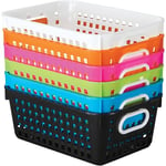 Really Good Stuff® Lot de 6 paniers de rangement multi-usages, Neon Pop - 28 x 20 cm