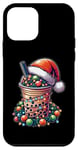 Coque pour iPhone 12 mini Bubble Tea Boba Milk Tea Chapeau de Noël